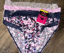 Maidenform  3-Pair Women's Bikini Underwear Polyester Blend Lace Waist A  M