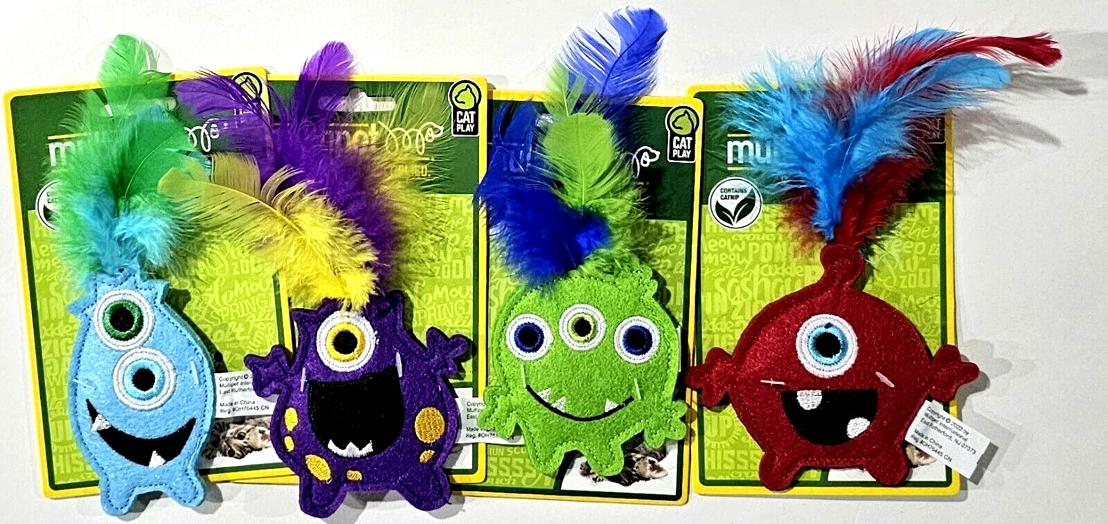 4 Pack Multipet Pet Fun Multiplied Cat Toy Catnip Monster Variety Pack