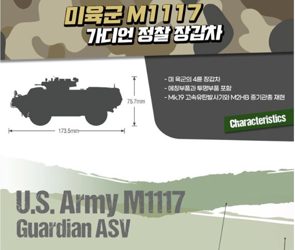 Academy 1/35 US Army M1117 GUARDIAN ASV armored vehicle Plastic 