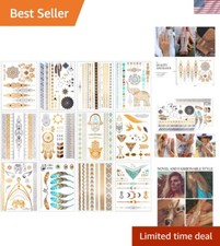 Versatile Glitter Tattoo Stickers Set: Waterproof  Dazzling Designs