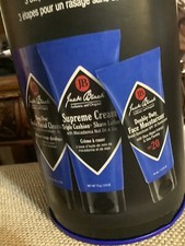 Jack Black Shave Essentials Set Cleanser Lather Moisturizer 3pc In Tin Canister