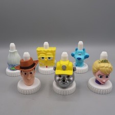 Good 2 Grow Juice Toppers Lot Of 6 Elsa Blue Spongebob Woody Paw Patrol Troll