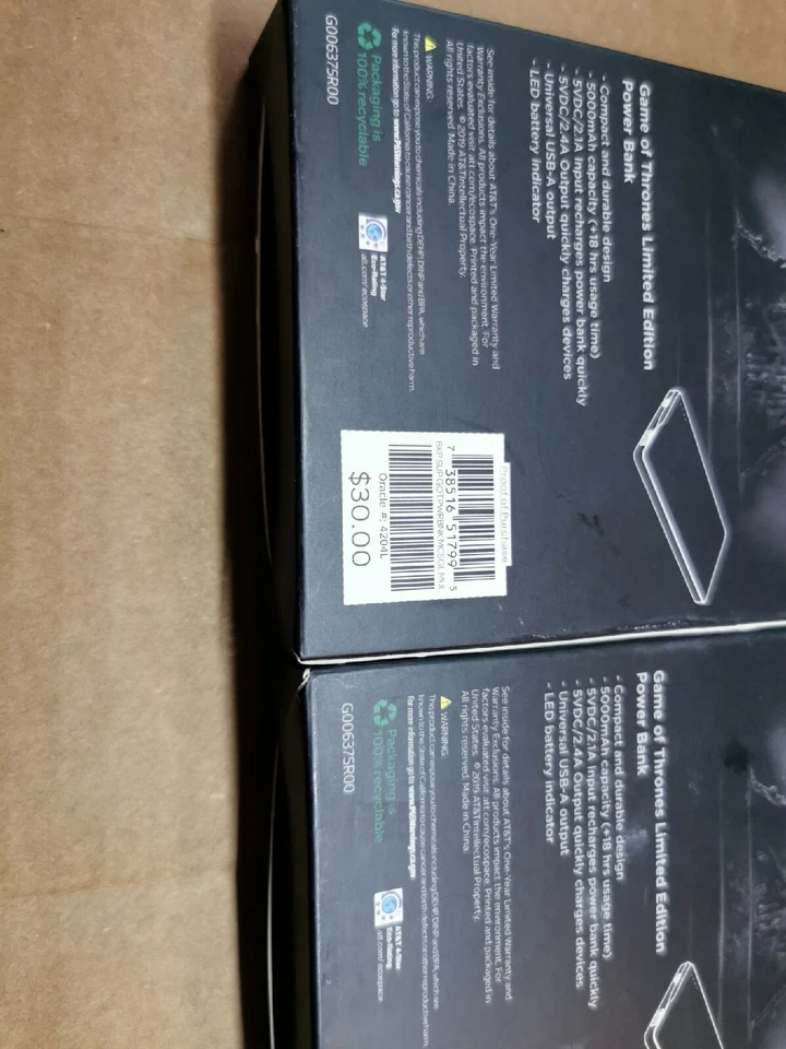 Lot 2 AT&T Game of Thrones Power Bank 5000mAh - Red / Multi/Y10A - Image 4 of 4