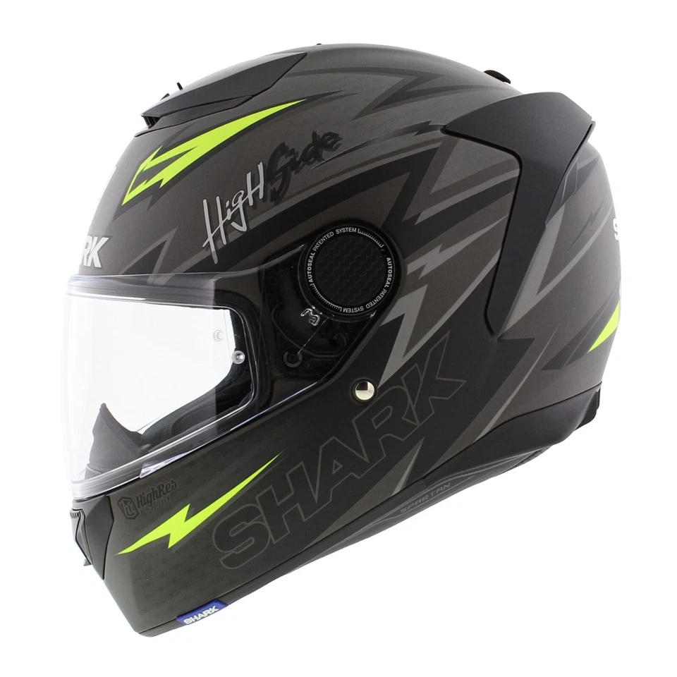 Shark Spartan 1.2 Spartan Adrian Parassol Yellow AKY,Full Face Motorcycle Helmet - Image 2 of 4