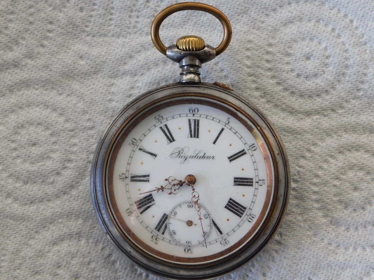 Ancienne Montre Gousset De Collection / Régulateur Train / Diamètre 66.8 Mm