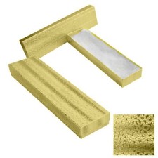 100 Gold Foil Cotton Filled Boxes Jewelry Gift Box 8" x 2" x 1"