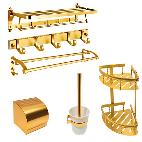 Bathroom Accessories Set Wall Mounted Bath Toilet Hardware Towel Rack Bar Shelf
