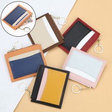 Men Women Leather Small Credit Card Holder Wallet Thin Slim Zipper Coin Purse US