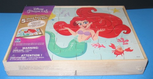 Disney Prinzessin Puzzle Holz 5 Stück versiegelt Aufbewahrungsbox Kinder Sammlung - Bild 3 von 4
