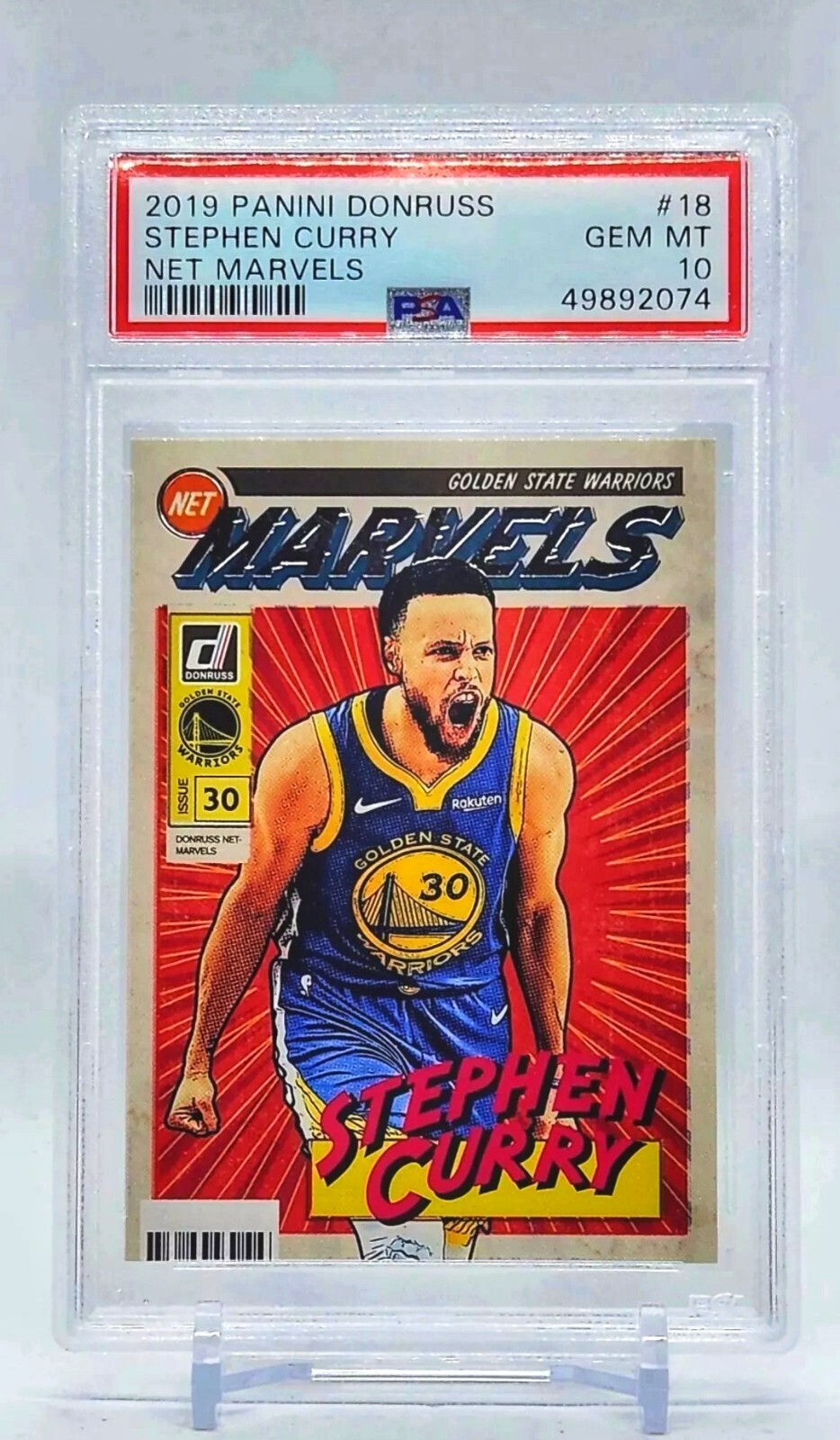Stephen Curry PSA 10 2019 Panini Donruss NET MARVELS #18 PSA 10