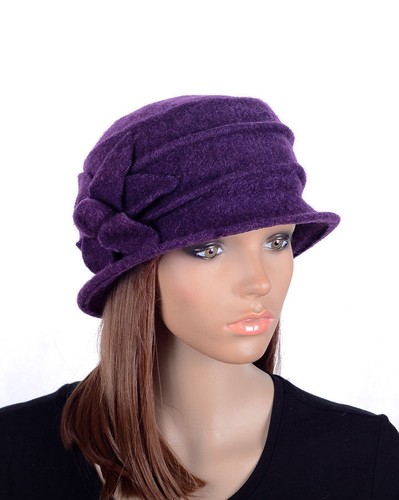 M495 Purple Women's Cute Flower Wool 