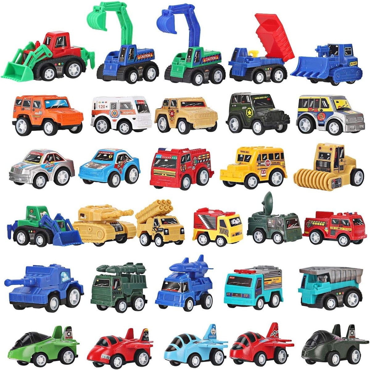 Mini Pocket Cars Pullback Plastic Vehicles Toy Mega Set For Kids