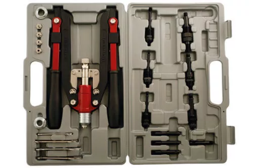 Heavy Duty Long Arm Riveter Nut Riveter Threader Lock Bolt Kit Rivet Case