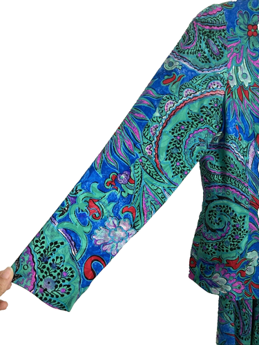 VTG Anne Crimmins UMI Collections Jacket Skirt Suit Set Women Size 6 Silk 80s - Picture 5 of 11