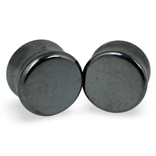 Hematite Stone Double Flare Plugs set gauges PICK SIZE