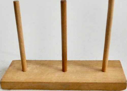 Antique ca. 1905 TOWER OF HANOI 8 Wooden Discs THE PANAMA CONE OR DISC PUZZLE - Picture 5 of 15