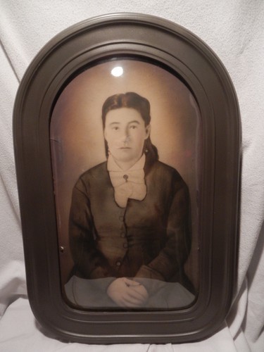 Antiker konvexer Blase Glas Bilderrahmen 23-3/4"x 15-3/4" - Bild 1 von 5