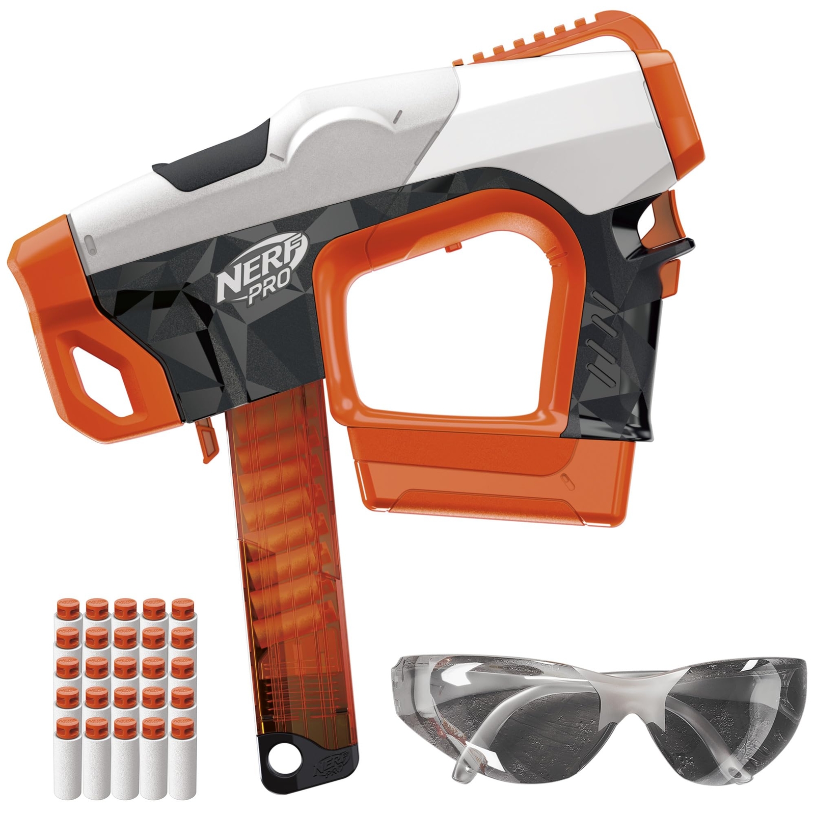 Nerf Pro Sender Half-Length Semi Automatic Dart Blaster, 150 FPS, 30 Nerf Pro Ha