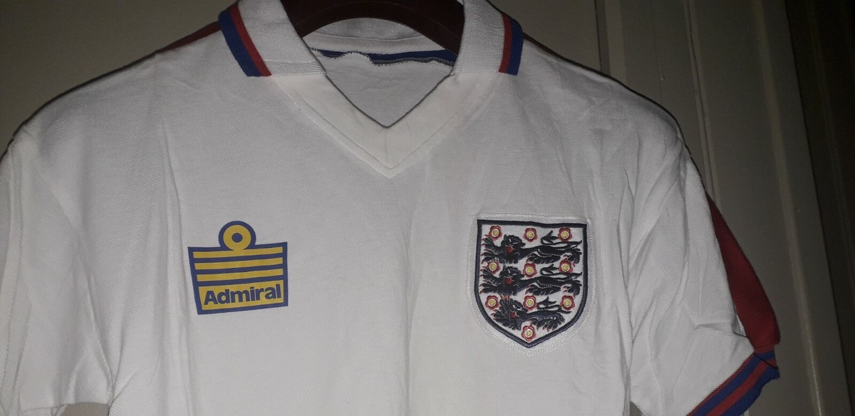 Maillot De Foot Vintage Angleterre - Admiral - Domicile 1974-1980 - Taille M - Blanc