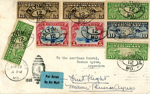 FFC FAM 5 AAMC F5-44 1930 Miami To Cristobal Lindbergh