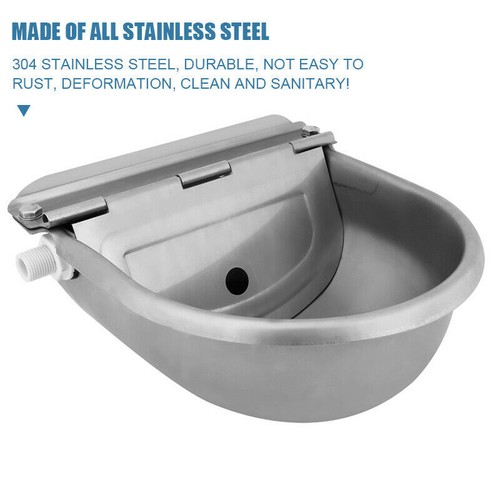 4L Auto Stainless Float Valve Water Trough Bowl Waterer Drinking Horse Sheep Dog - Picture 7 of 21