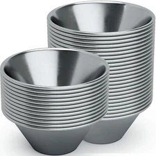 Stainless Steel 1.5oz Sauce Cups 36 Pk. Reusable Stackable Metal Portion Contain