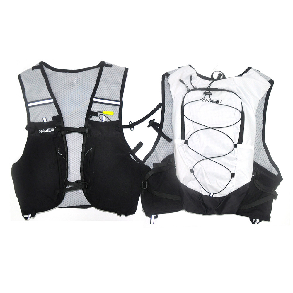 Chaleco de Hidratación para Correr Mochila Ligera Trail Running Maratón Carrera Blanco L