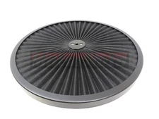 Black 14" Super Flow Thru Air Cleaner Lid Washable Filter Top Only Replacement 