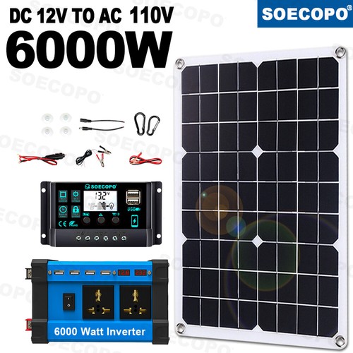 Kit Completo Sistema Solar 6000W 12V a 110V/220V 100A Controlador Panel 500W - Imagen 5 de 16