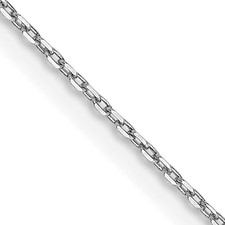 Real 10k White Gold 18 inch WG .8mm Diamond-Cut Cable with Chain Necklace