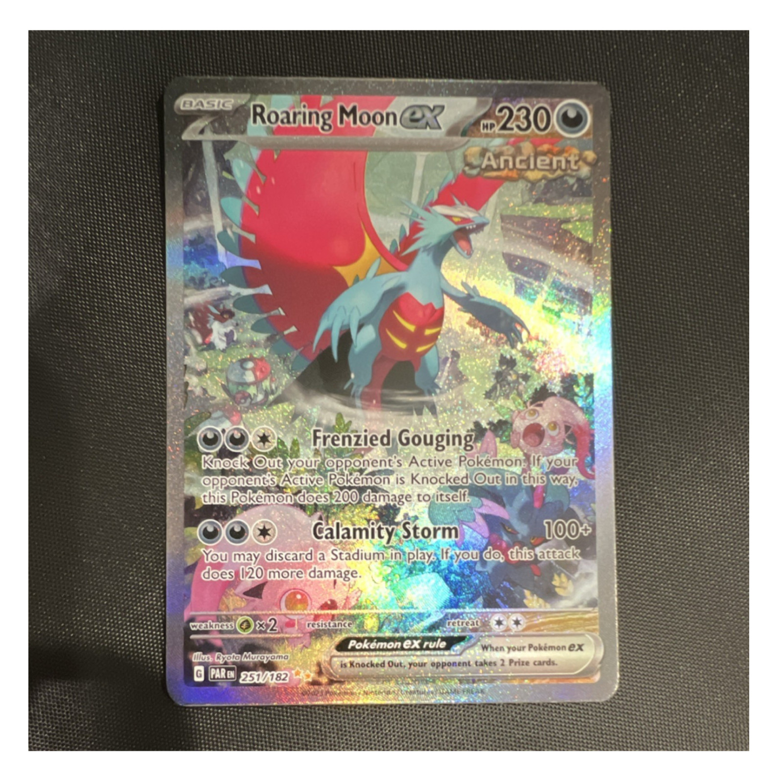 Pokémon Roaring Moon ex SV04 Paradox Rift 251/182 Illustration Rare Holo