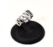Sterling Silver Ring 925 Squiggle Line Abstract Design Band Size 9