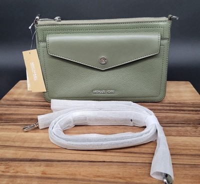 Michael Kors Maisie Medium Pebbled Leather 3-in-1 Crossbody Bag-  Pale Green NWT