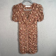 ASTR The Label Womens Size XS Floral Ruched Puff Sleeve Dress Polyester