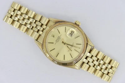 Rolex Date 1503 Champagne Dial Jubilee Oval Band 14K Gelbgold um 1970 - Bild 1 von 4