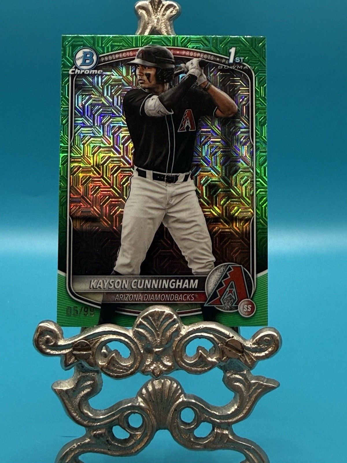 Kayson Cunningham 2025 Bowman Chrome Draft 1st Green MOJO Refractor /99
