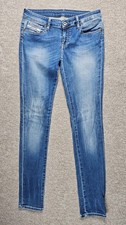 Jeans donna Diesel Safado taglia 27 slim fit gamba dritta blu pantaloni denim elasticizzato