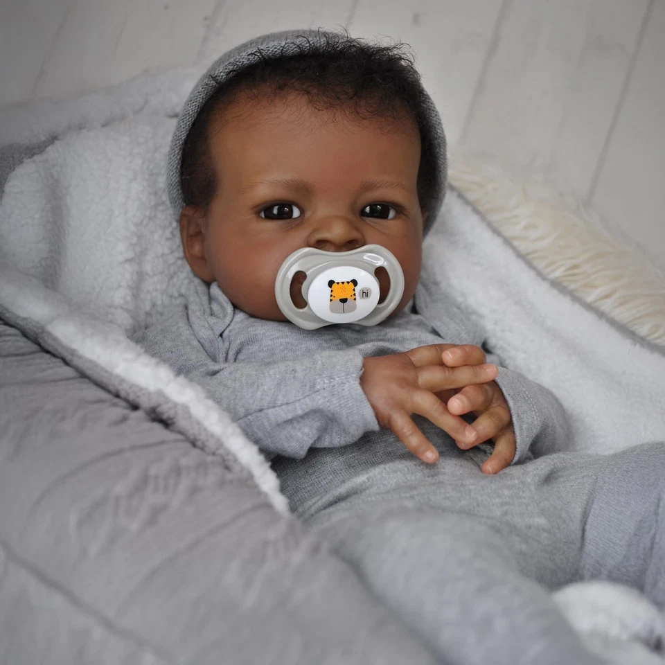 Realistic Reborn Baby Dolls Black Boy, 20 Inch African American Newborn Boy D... - Image 2 of 4