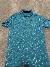 Nike Dri-FIT Tour Men  s Size S blue/green Floral Comfort Stretch Golf Polo