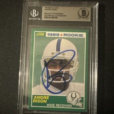 1989 Score Andre Rison Signed Card Beckett BGS Football Autographed Auto #272