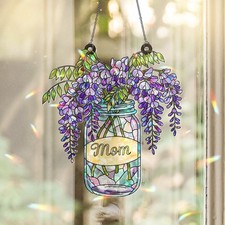 Custom Mom Suncatcher   Holographic Wisteria, Mother's Day Gift