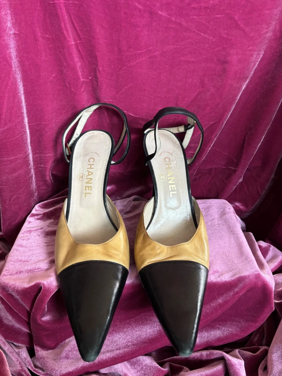 CHANEL Slingback Heels for Women with Vintage Upper Leather for