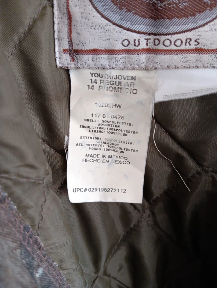 Walls OutDoors Camo Coveralls Youth 14 Regular USA Realtree - Image 3 of 4