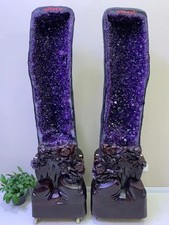 Rare 836LB Top A Pair Natural Amethyst Geode Quartz Crystal Specimen Reiki Decor