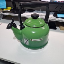Creuset 2.1L Green Whistling Kettle Enamel Stove Top Tea Kettle VGC