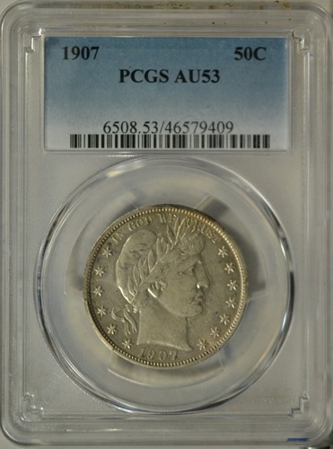 1907 Barber half dollar, PCGS AU53