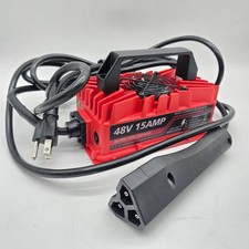 48V 15A Golf Cart Battery Charger EZGO RXV TXT 3-Pin Lead-Acid IP67 Red