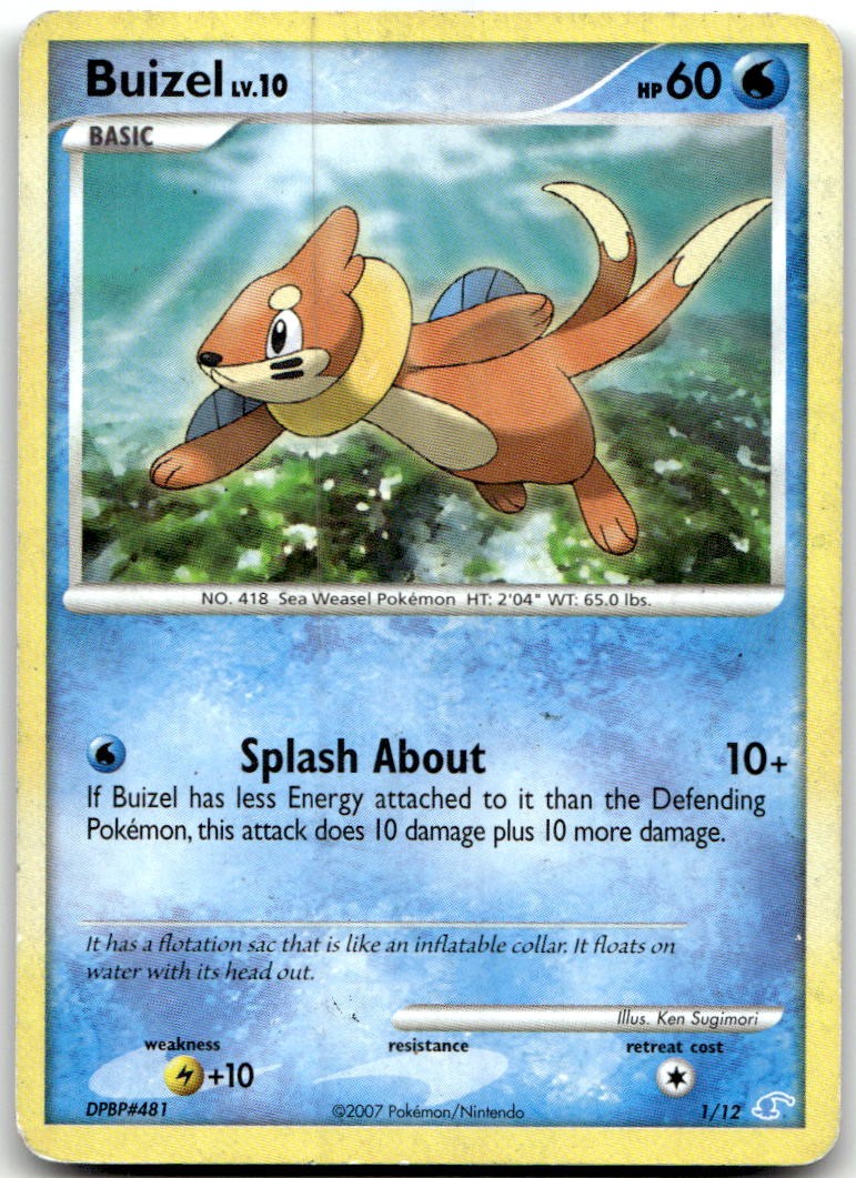 Buizel 1/12 Common DP Trainer Kit: Manaphy & Lucario Pokemon Damaged