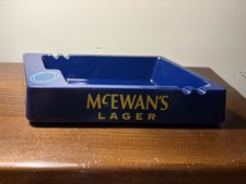 Vintage Blue with Yellow Details McEwans Lager Pub Ashtray, great man cave item.