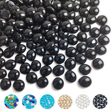 Glass Beads for Vases, 1Lb Black Flat Glass Pebbles, 100 Pcs Glass Marbles Gemst